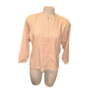 Women's Eddie Bauer Long Sleeve Tee M Beige Pink Paisley